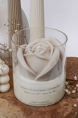 Geurkaars met beige rozen